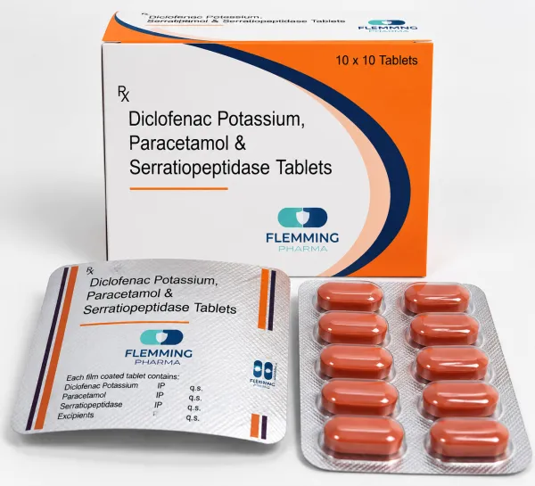 Diclofenac Potassium Paracetamol Serratiopeptidase Tablets