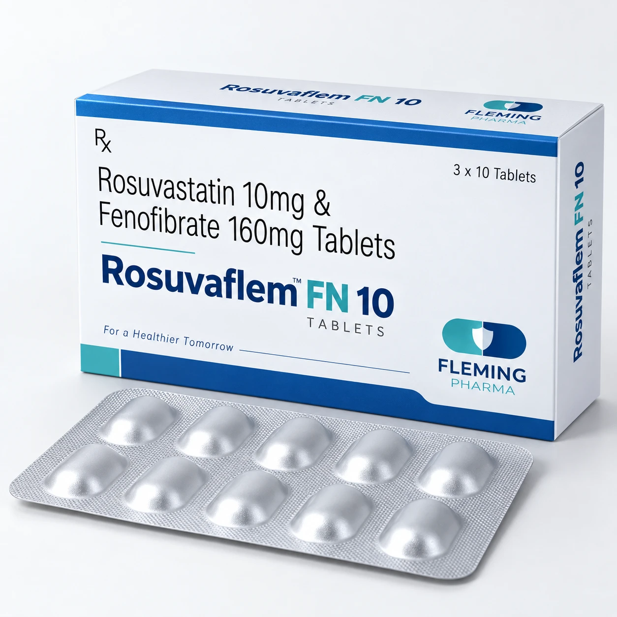 Rosuvastatin 10mg & Fenofibrate 160mg Tablets