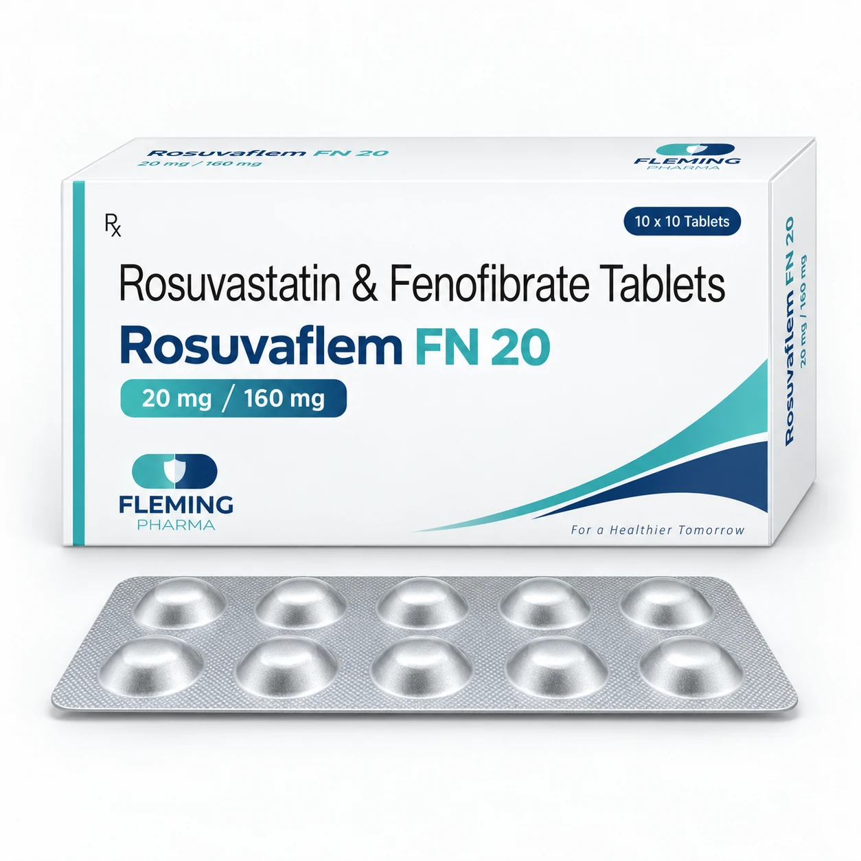 Rosuvastatin 20mg & Fenofibrate 160mg Tablets